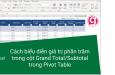 Hướng dẫn biểu diễn giá trị phần trăm trong cột Grand Total/Subtotal trong Pivot Table